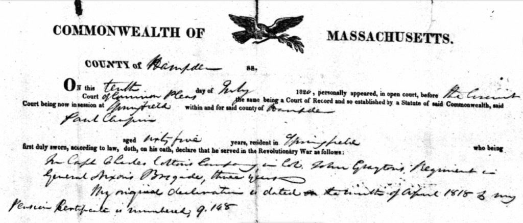 Chapin document from MA